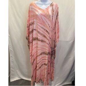 Boho MAXI BEACH RESORT Casual dress Caftan Tie-Dye Kaftan Dress XXL